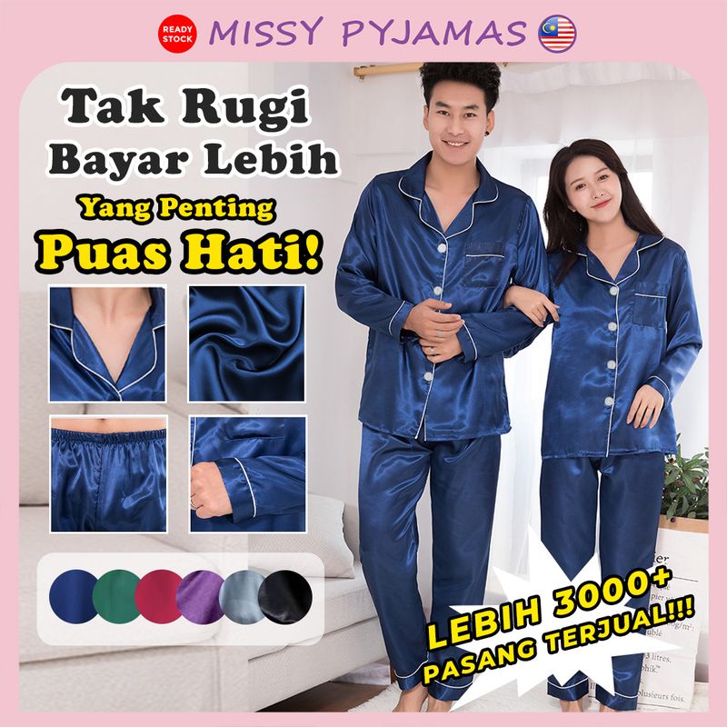 Satin pyjamas for him and her